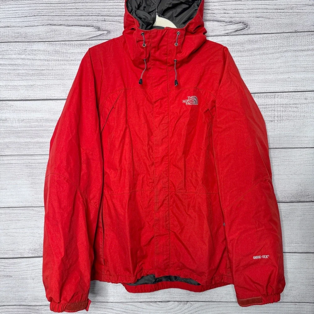 The North Face Mens Gore-Tex Jacket Red Waterproof Hooded Shell Large L